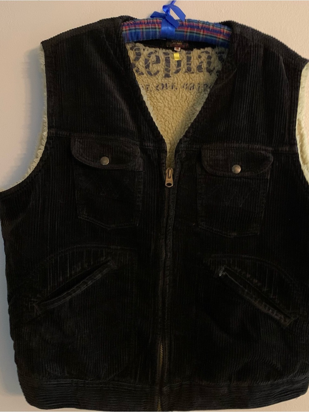 Brown Corduroy Sherpa-Lined Vest